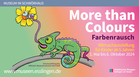 Plakatmotiv der Mitmach-Ausstellung für Kinder "More than Colours. Farbenrausch".