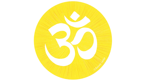 Illustration: Symbol für den Hinduismus: Kreis mit dem Schriftzeichen "Om".