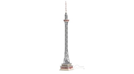 Funkturm mit Blinklicht der Firma Eheim für die Modellbahnanlage aus den 1950er Jahren